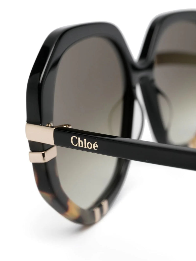 Chloe Sunglasses/Black-Green