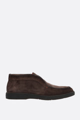 SANTONI MEN’S DARK BROWN SUEDE DESERT BOOT