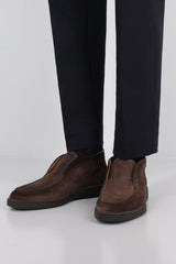 SANTONI MEN’S DARK BROWN SUEDE DESERT BOOT