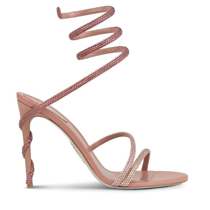 RENE CAOVILLA  MARGOT CRYSTAL POWDER PINK SANDAL