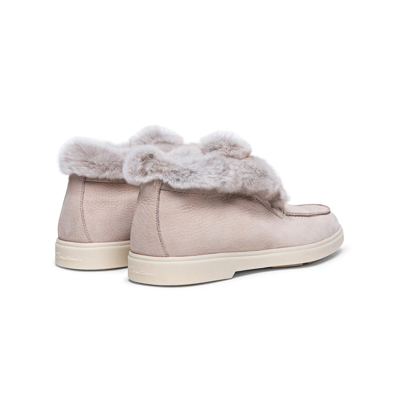 SANTONI WOMEN’S PINK SUEDE DESERT BOOT