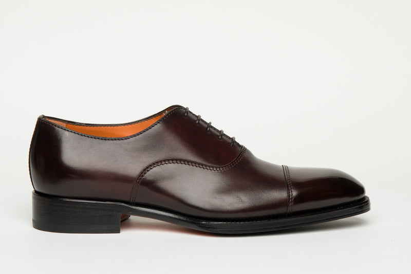 SANTONI Brown Leather Lace-ups