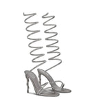 RENE CAOVILLA MARGOT CRYSTAL GREY SANDAL
