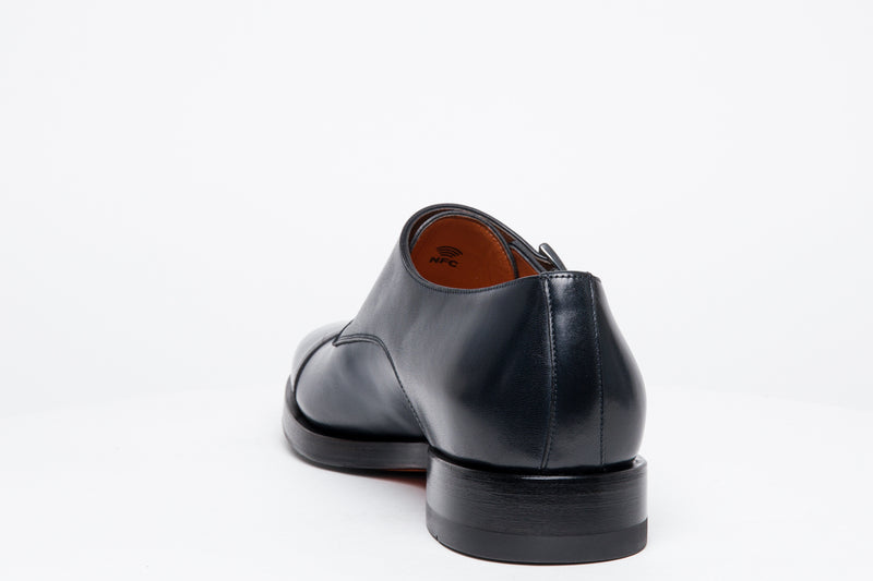 SANTONI Blue Leather Double Buckle