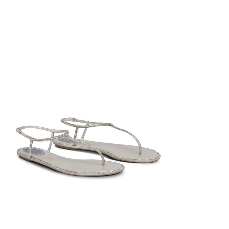 RENE CAOVILLA FLIP FLOPS SILVER