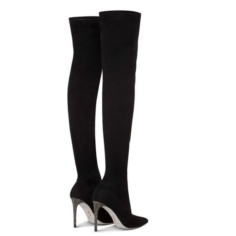 RENE CAOVILLA /CRYSTALS BLACK BOOT