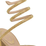 RENE CAOVILLA CLEO CRYSTAL GOLD PLATFORM SANDAL
