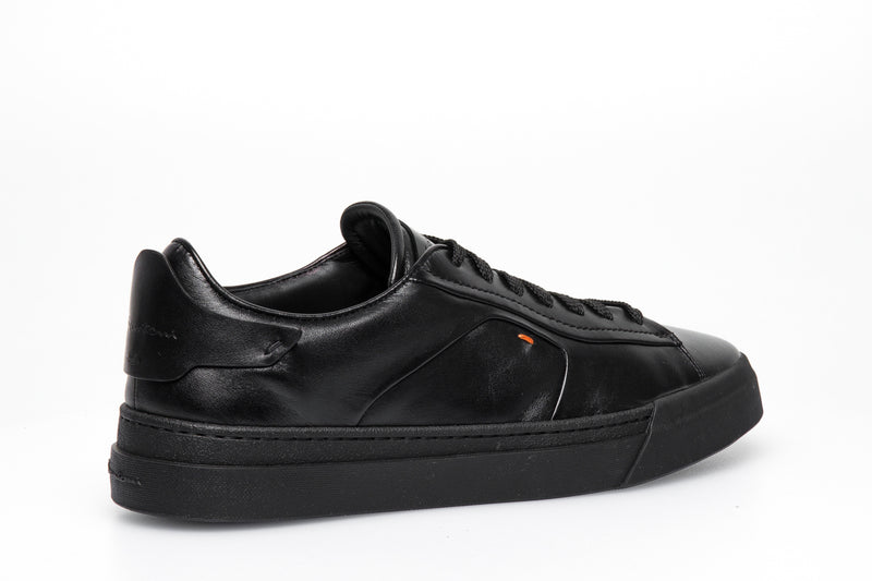 SANTONI Black Leather Sneakers
