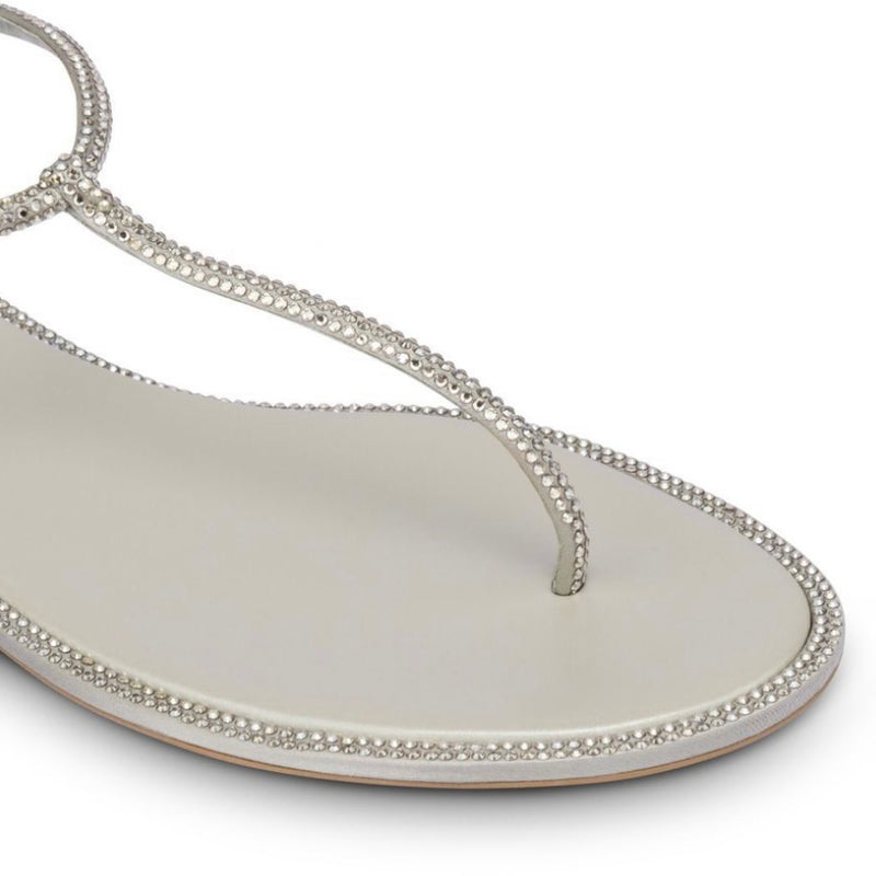 RENE CAOVILLA FLIP FLOPS SILVER