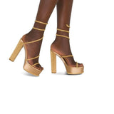 RENE CAOVILLA CLEO CRYSTAL GOLD PLATFORM SANDAL