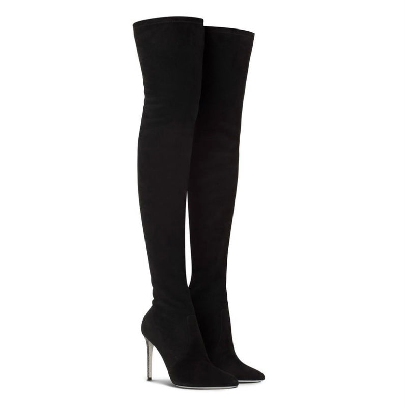 RENE CAOVILLA /CRYSTALS BLACK BOOT