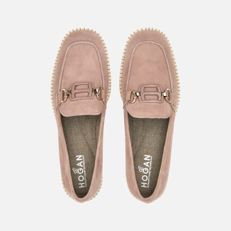 Hogan H642 Pink Deconstructed Loafers