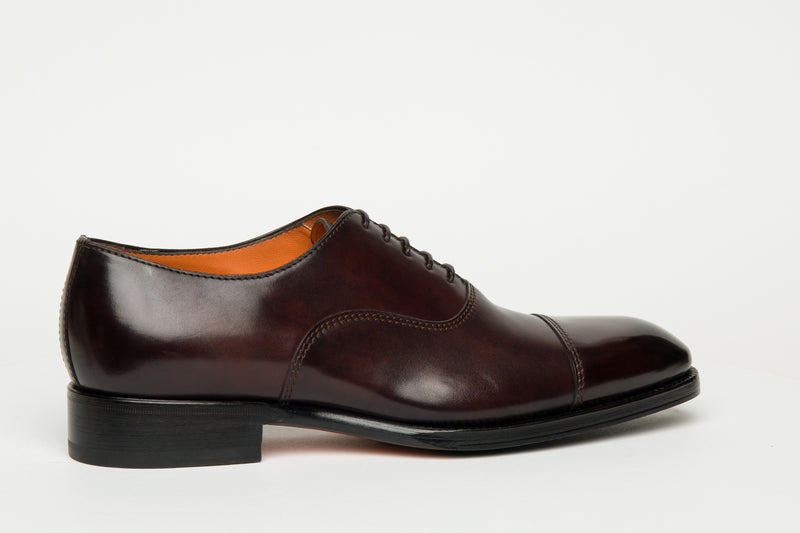 SANTONI Brown Leather Lace-ups