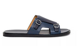 Santoni/BLUE LEATHER MONK STRAP SANDAL