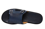Santoni/BLUE LEATHER MONK STRAP SANDAL