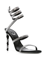 RENE CAOVILLA BLACK SUEDE SATIN STRASS